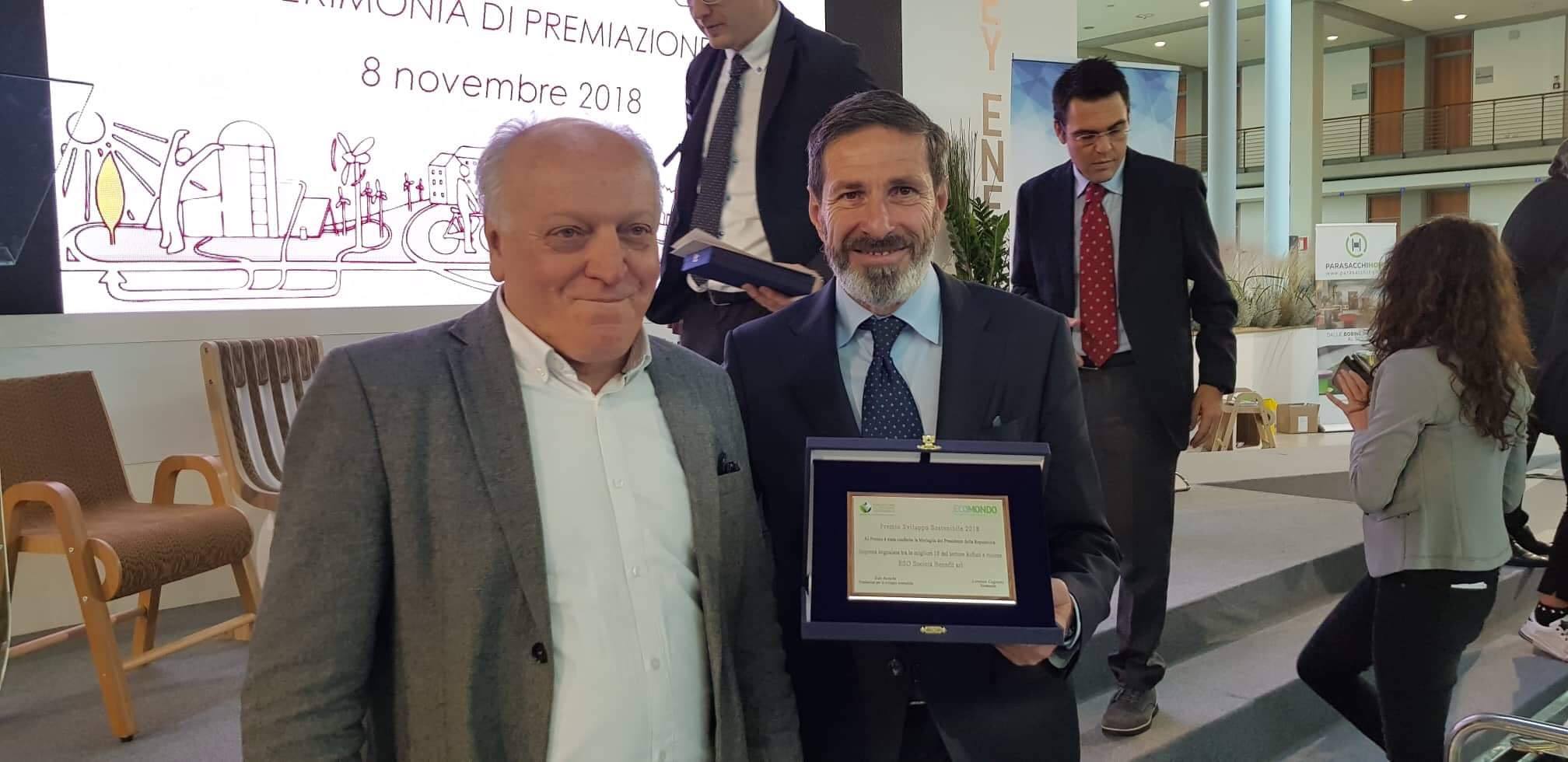 Premio Sviluppo Sostenibile: ESO selezionata tra le migliori 10 Imprese in Italia, nel settore Rifiuti e Risorse