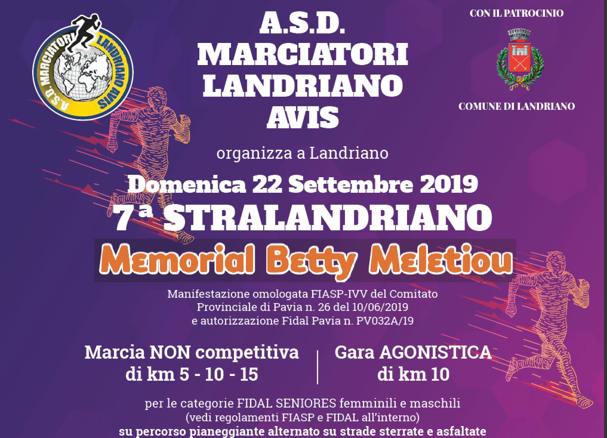 7a StraLandriano Memorial Betty Meletiou - 22 Settembre 2019 Landriano PV